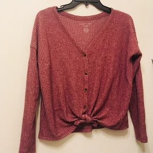 Long sleeve knotted top